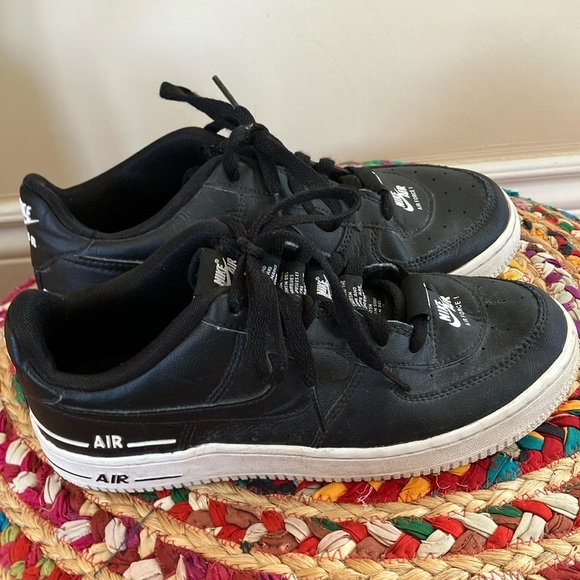 Nike Black and White Air Force 1 Sneakers - Picture 2 of 8